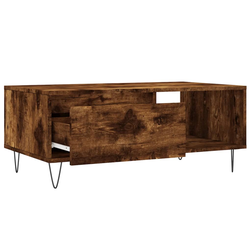 vidaXL Măsuță de cafea, stejar fumuriu, 90x50x36,5 cm, lemn prelucrat vidaXL Măsuță de cafea, stejar fumuriu, 90x50x36,5 cm, lemn prelucrat