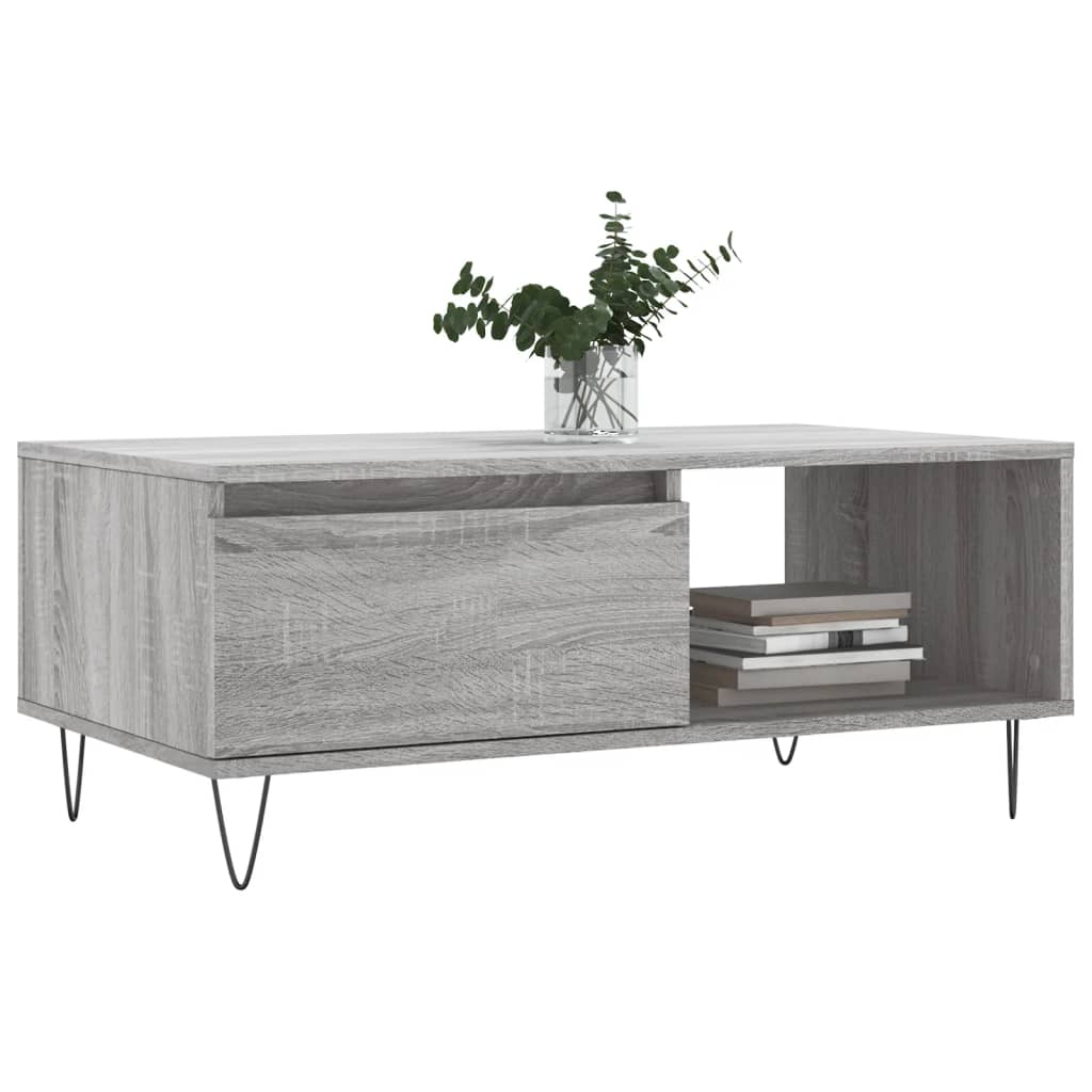 vidaXL Măsuță de cafea, gri sonoma, 90x50x36,5 cm, lemn prelucrat vidaXL Măsuță de cafea, gri sonoma, 90x50x36,5 cm, lemn prelucrat