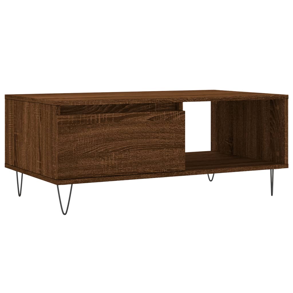 vidaXL Măsuță de cafea, stejar maro, 90x50x36,5 cm, lemn prelucrat vidaXL Măsuță de cafea, stejar maro, 90x50x36,5 cm, lemn prelucrat