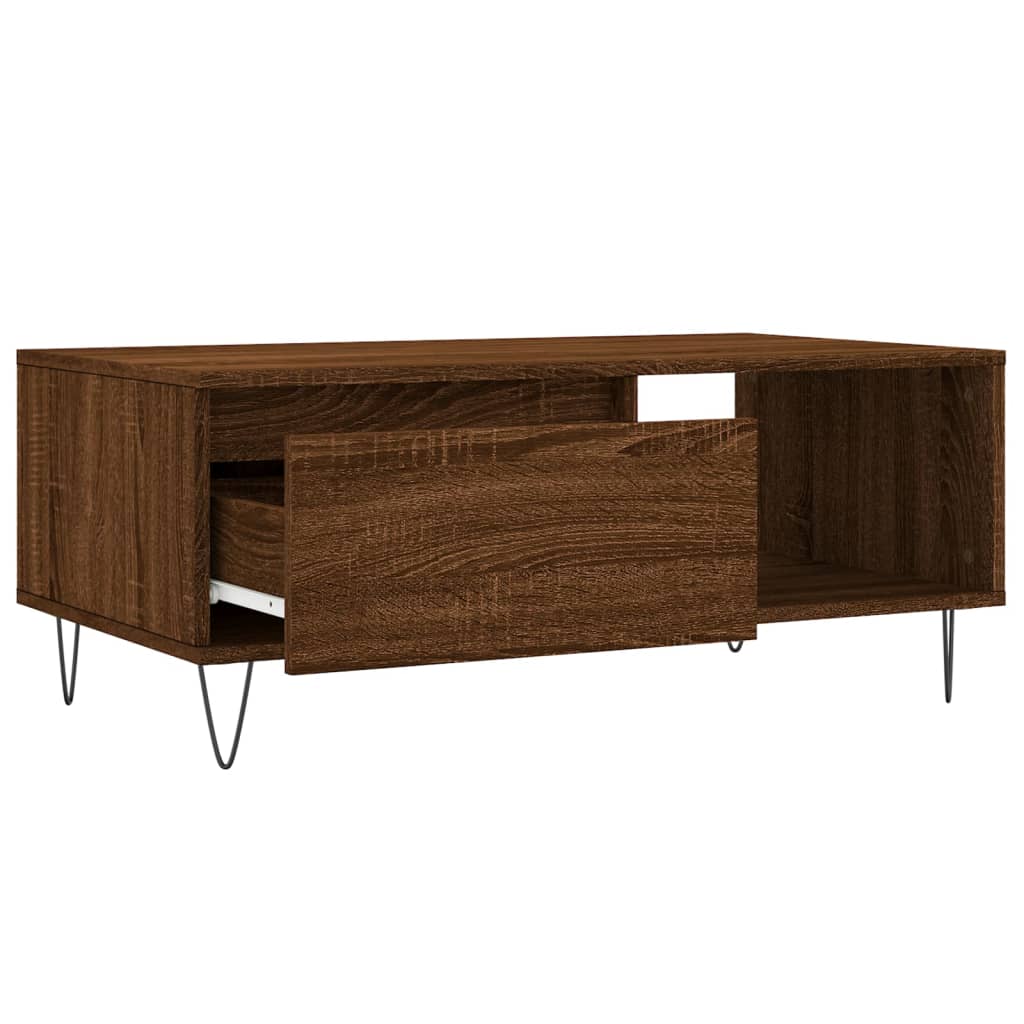 vidaXL Măsuță de cafea, stejar maro, 90x50x36,5 cm, lemn prelucrat vidaXL Măsuță de cafea, stejar maro, 90x50x36,5 cm, lemn prelucrat