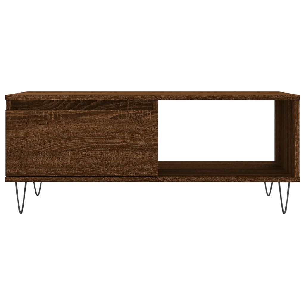 vidaXL Măsuță de cafea, stejar maro, 90x50x36,5 cm, lemn prelucrat vidaXL Măsuță de cafea, stejar maro, 90x50x36,5 cm, lemn prelucrat