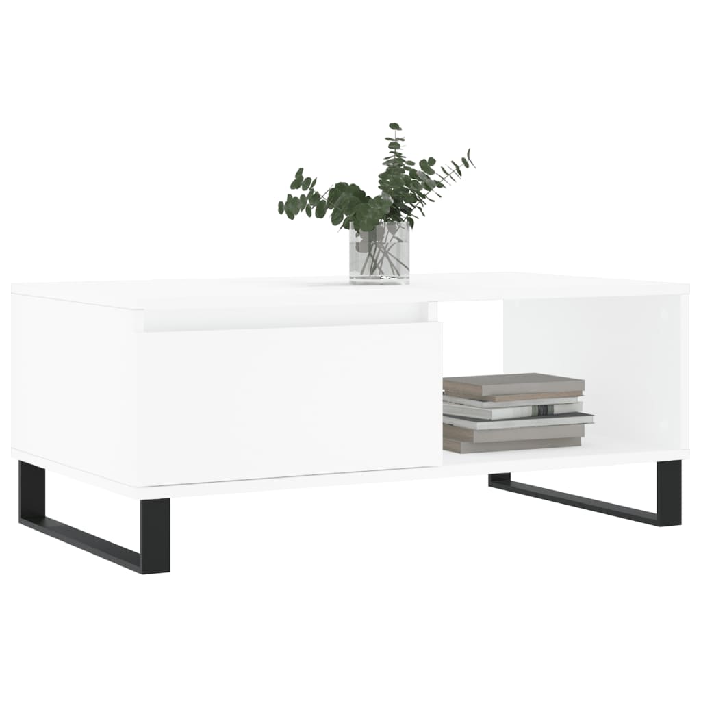 vidaXL Măsuță de cafea, alb, 90x50x36,5 cm, lemn prelucrat vidaXL Măsuță de cafea, alb, 90x50x36,5 cm, lemn prelucrat