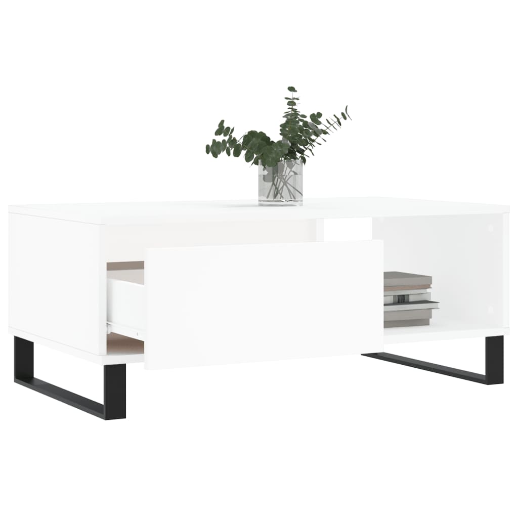 vidaXL Măsuță de cafea, alb, 90x50x36,5 cm, lemn prelucrat vidaXL Măsuță de cafea, alb, 90x50x36,5 cm, lemn prelucrat