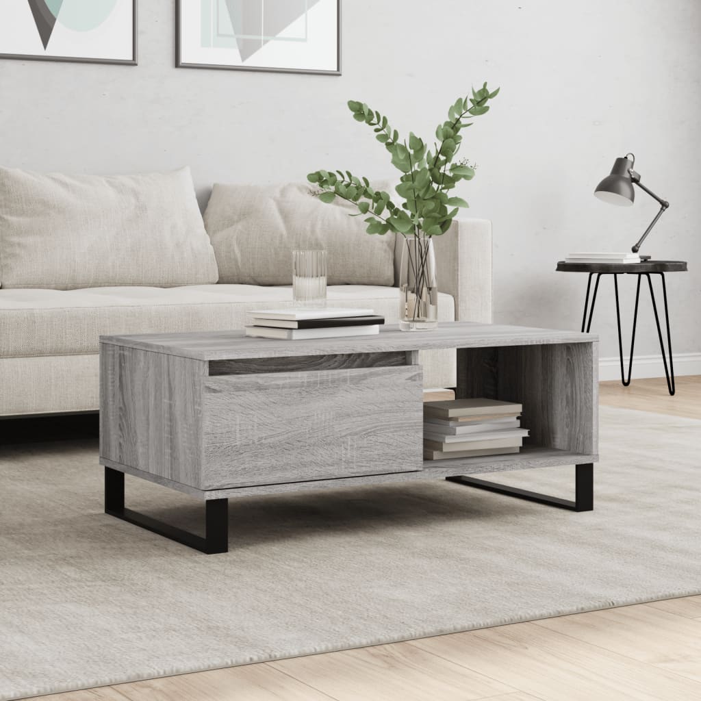 vidaXL Măsuță de cafea, gri sonoma, 90x50x36,5 cm, lemn prelucrat vidaXL Măsuță de cafea, gri sonoma, 90x50x36,5 cm, lemn prelucrat
