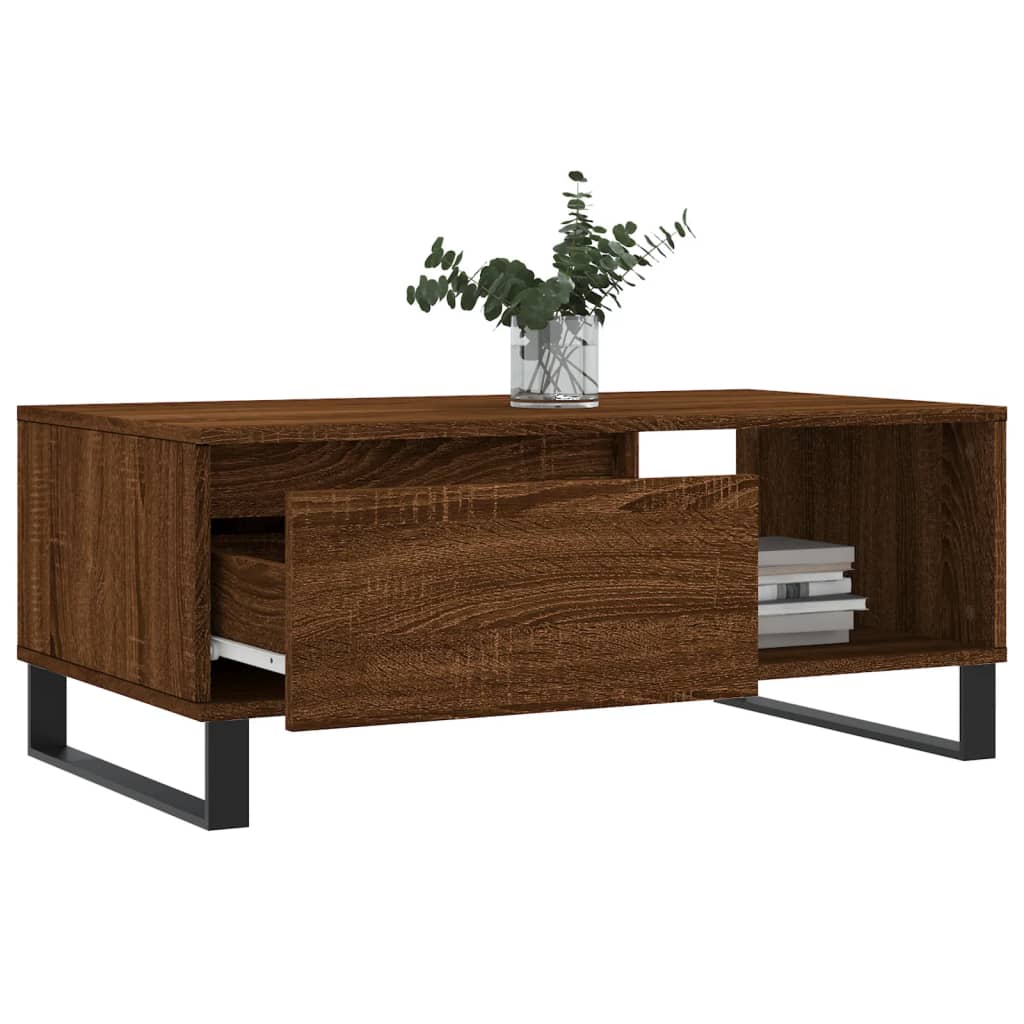 vidaXL Măsuță de cafea, stejar maro, 90x50x36,5 cm, lemn prelucrat vidaXL Măsuță de cafea, stejar maro, 90x50x36,5 cm, lemn prelucrat