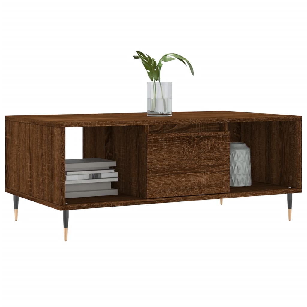 vidaXL Măsuță de cafea, stejar maro, 90x50x36,5 cm, lemn prelucrat vidaXL Măsuță de cafea, stejar maro, 90x50x36,5 cm, lemn prelucrat