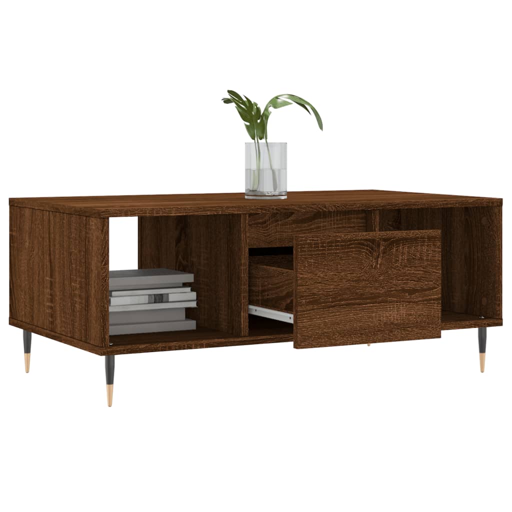 vidaXL Măsuță de cafea, stejar maro, 90x50x36,5 cm, lemn prelucrat vidaXL Măsuță de cafea, stejar maro, 90x50x36,5 cm, lemn prelucrat