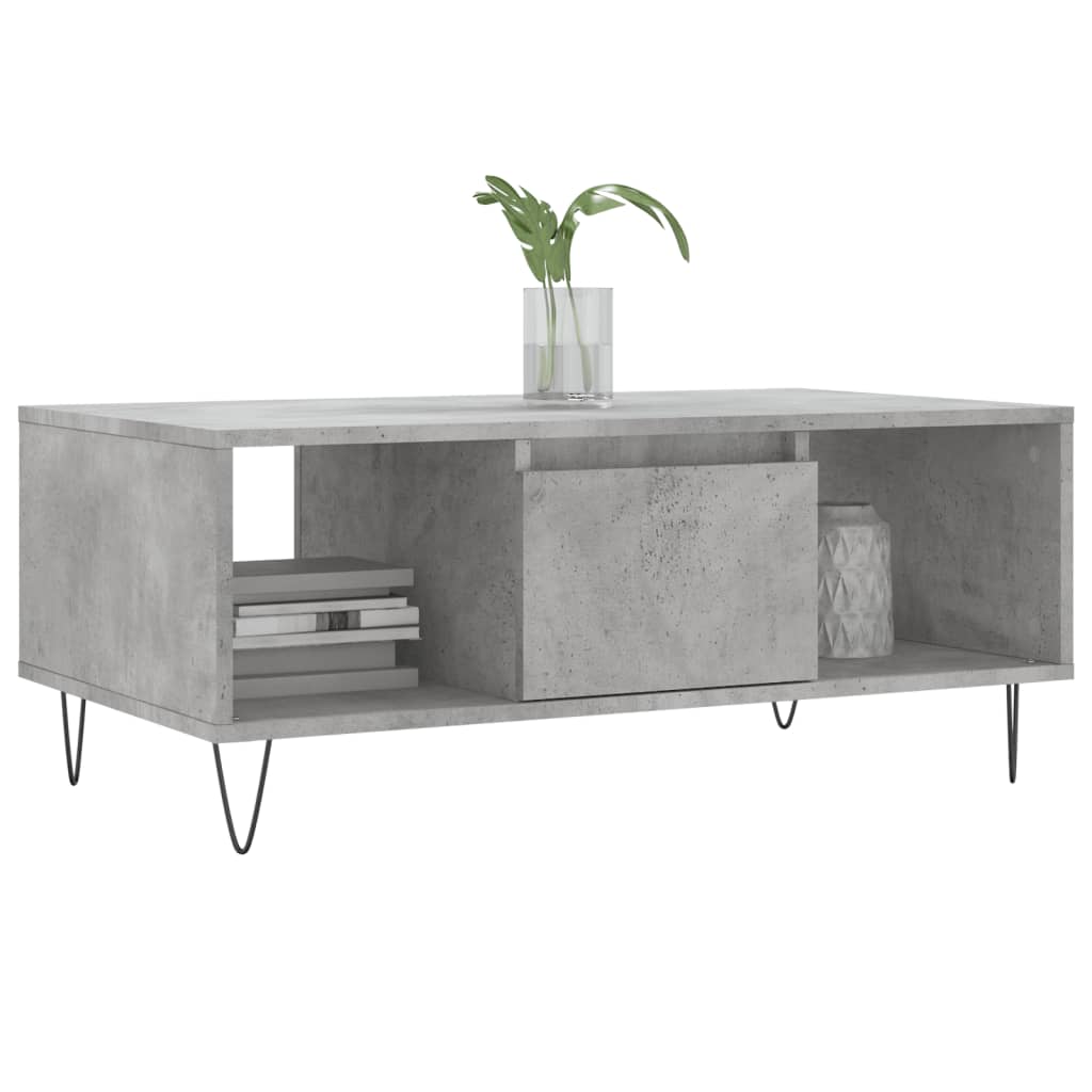 vidaXL Măsuță de cafea, gri beton, 90x50x36,5 cm, lemn compozit vidaXL Măsuță de cafea, gri beton, 90x50x36,5 cm, lemn compozit