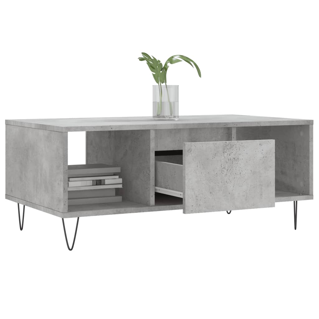 vidaXL Măsuță de cafea, gri beton, 90x50x36,5 cm, lemn compozit vidaXL Măsuță de cafea, gri beton, 90x50x36,5 cm, lemn compozit