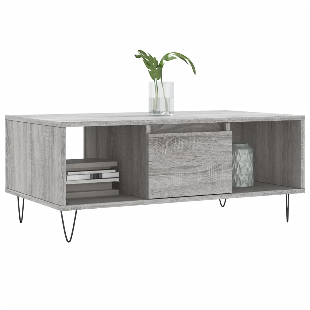 vidaXL Măsuță de cafea, gri sonoma, 90x50x36,5 cm, lemn prelucrat vidaXL Măsuță de cafea, gri sonoma, 90x50x36,5 cm, lemn prelucrat