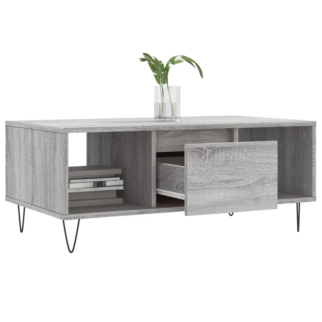 vidaXL Măsuță de cafea, gri sonoma, 90x50x36,5 cm, lemn prelucrat vidaXL Măsuță de cafea, gri sonoma, 90x50x36,5 cm, lemn prelucrat