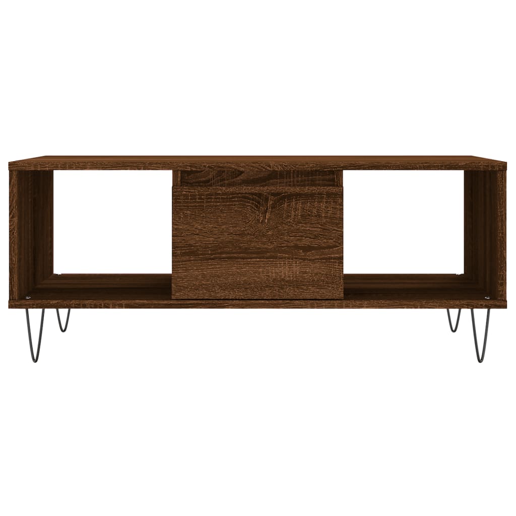 vidaXL Măsuță de cafea, stejar maro, 90x50x36,5 cm, lemn prelucrat vidaXL Măsuță de cafea, stejar maro, 90x50x36,5 cm, lemn prelucrat
