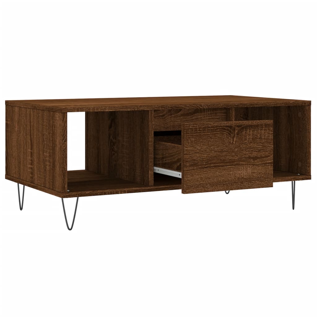 vidaXL Măsuță de cafea, stejar maro, 90x50x36,5 cm, lemn prelucrat vidaXL Măsuță de cafea, stejar maro, 90x50x36,5 cm, lemn prelucrat