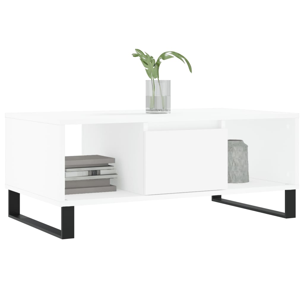 vidaXL Măsuță de cafea, alb, 90x50x36,5 cm, lemn prelucrat vidaXL Măsuță de cafea, alb, 90x50x36,5 cm, lemn prelucrat