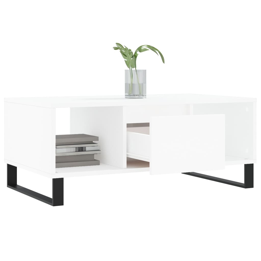 vidaXL Măsuță de cafea, alb, 90x50x36,5 cm, lemn prelucrat vidaXL Măsuță de cafea, alb, 90x50x36,5 cm, lemn prelucrat