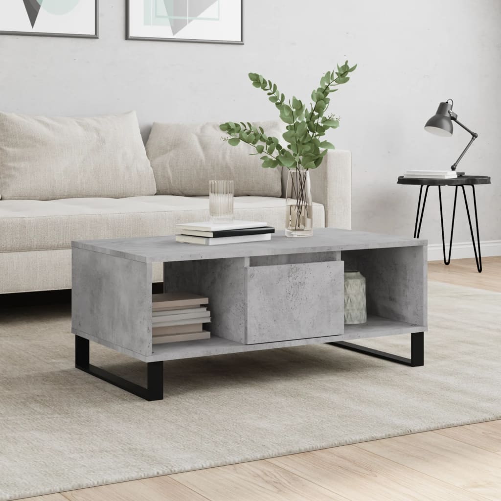 vidaXL Măsuță de cafea, gri beton, 90x50x36,5 cm, lemn compozit vidaXL Măsuță de cafea, gri beton, 90x50x36,5 cm, lemn compozit