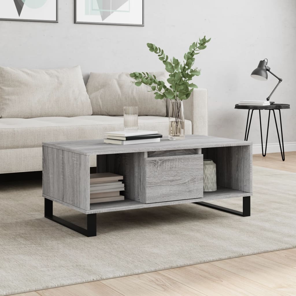 vidaXL Măsuță de cafea, gri sonoma, 90x50x36,5 cm, lemn prelucrat vidaXL Măsuță de cafea, gri sonoma, 90x50x36,5 cm, lemn prelucrat
