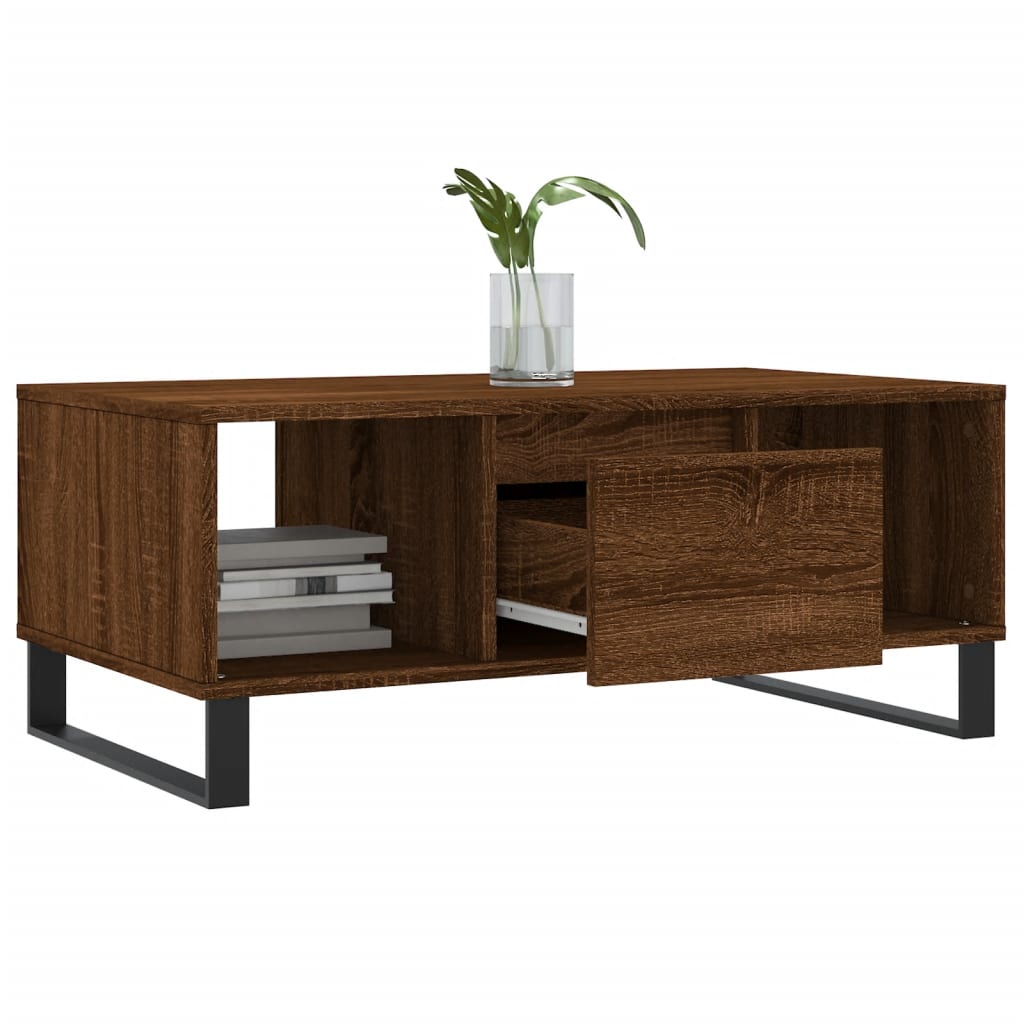 vidaXL Măsuță de cafea, stejar maro, 90x50x36,5 cm, lemn prelucrat vidaXL Măsuță de cafea, stejar maro, 90x50x36,5 cm, lemn prelucrat