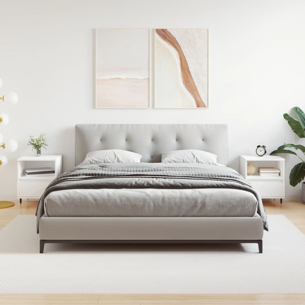 vidaXL Noptiere, 2 buc., alb, 40x35x50 cm, lemn compozit