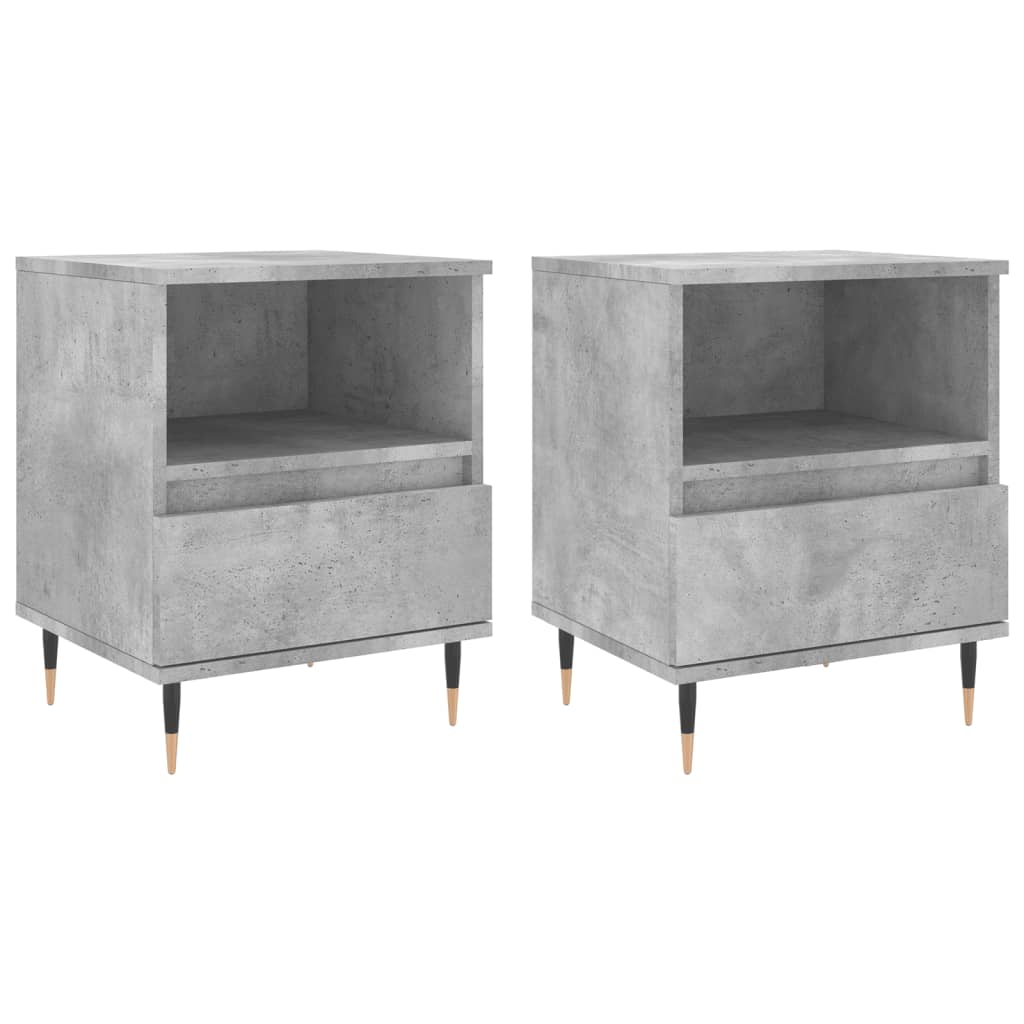 vidaXL Noptiere, 2 buc., gri beton, 40x35x50 cm, lemn compozit