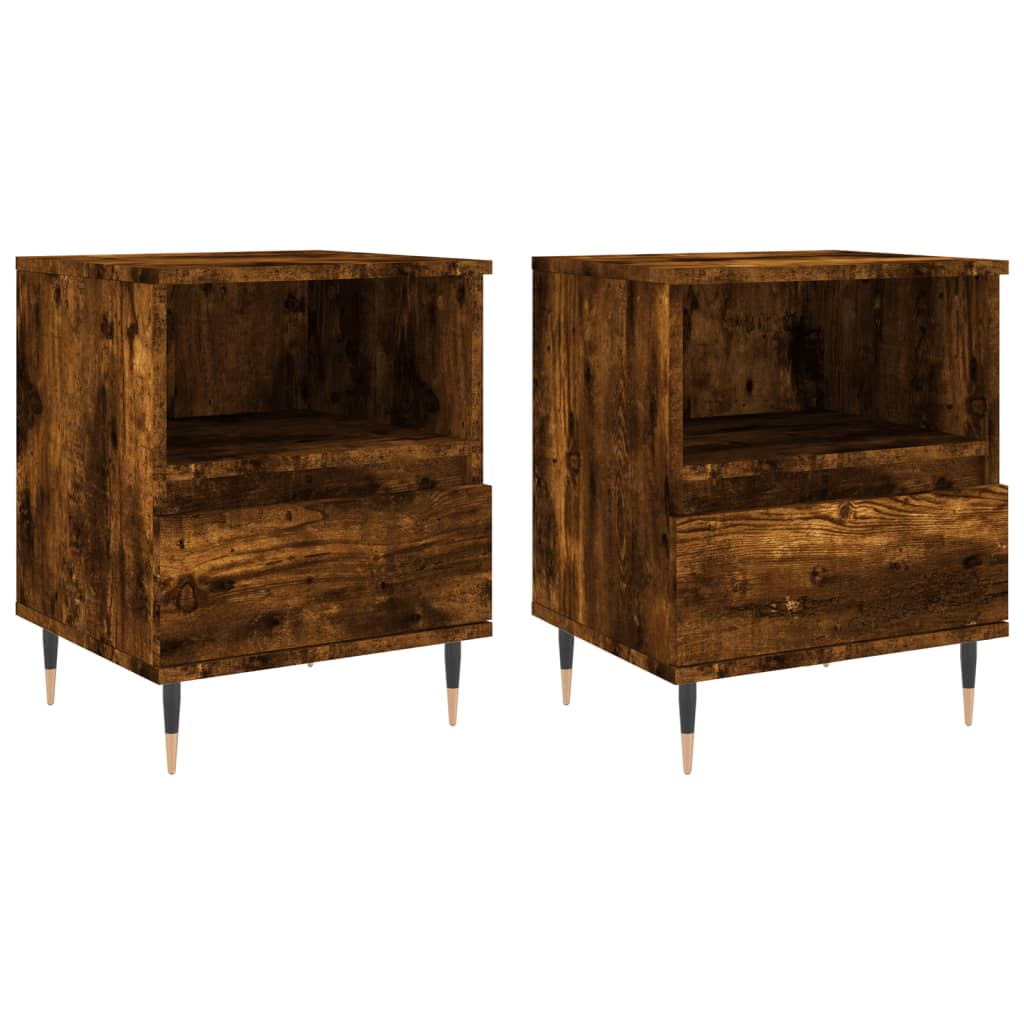vidaXL Noptiere, 2 buc., stejar fumuriu, 40x35x50 cm, lemn compozit vidaXL Noptiere, 2 buc., stejar fumuriu, 40x35x50 cm, lemn compozit