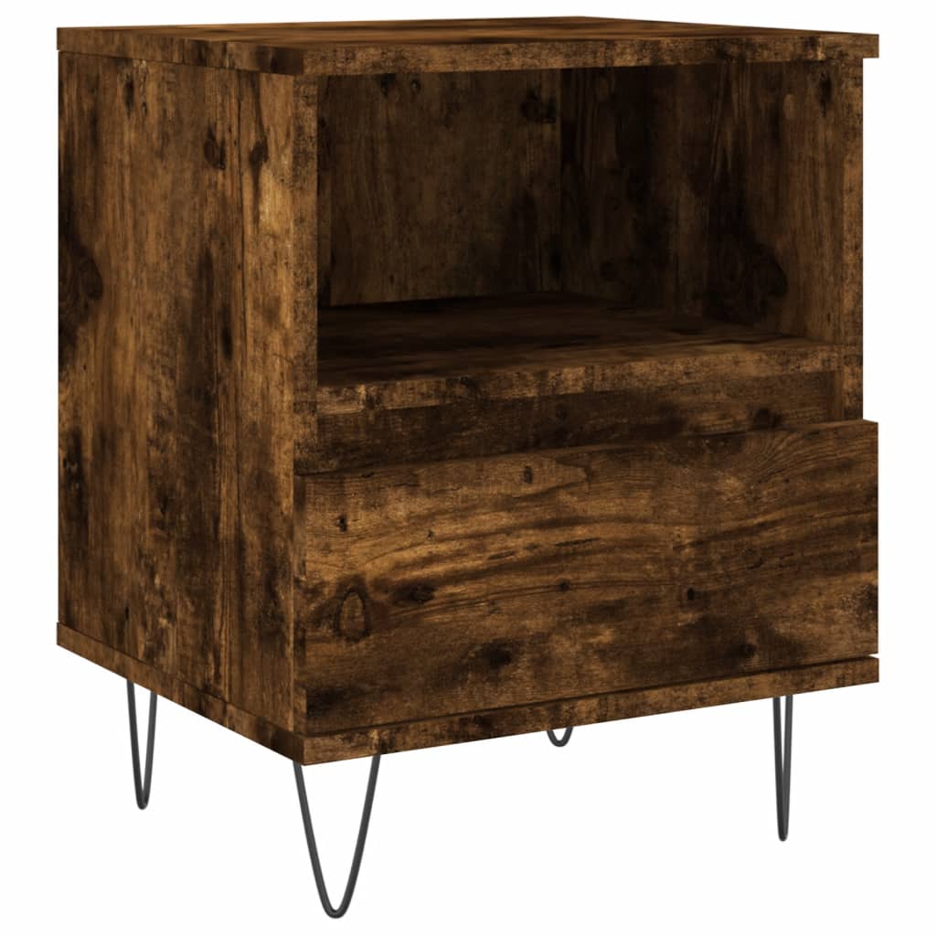 vidaXL Noptiere, 2 buc., stejar fumuriu, 40x35x50 cm, lemn compozit vidaXL Noptiere, 2 buc., stejar fumuriu, 40x35x50 cm, lemn compozit