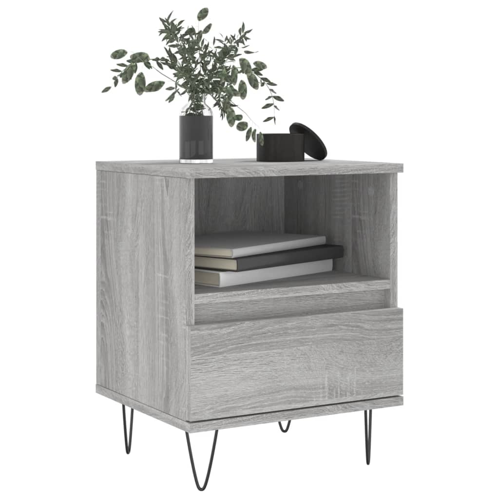 vidaXL Noptiere, 2 buc., gri sonoma, 40x35x50 cm, lemn compozit vidaXL Noptiere, 2 buc., gri sonoma, 40x35x50 cm, lemn compozit
