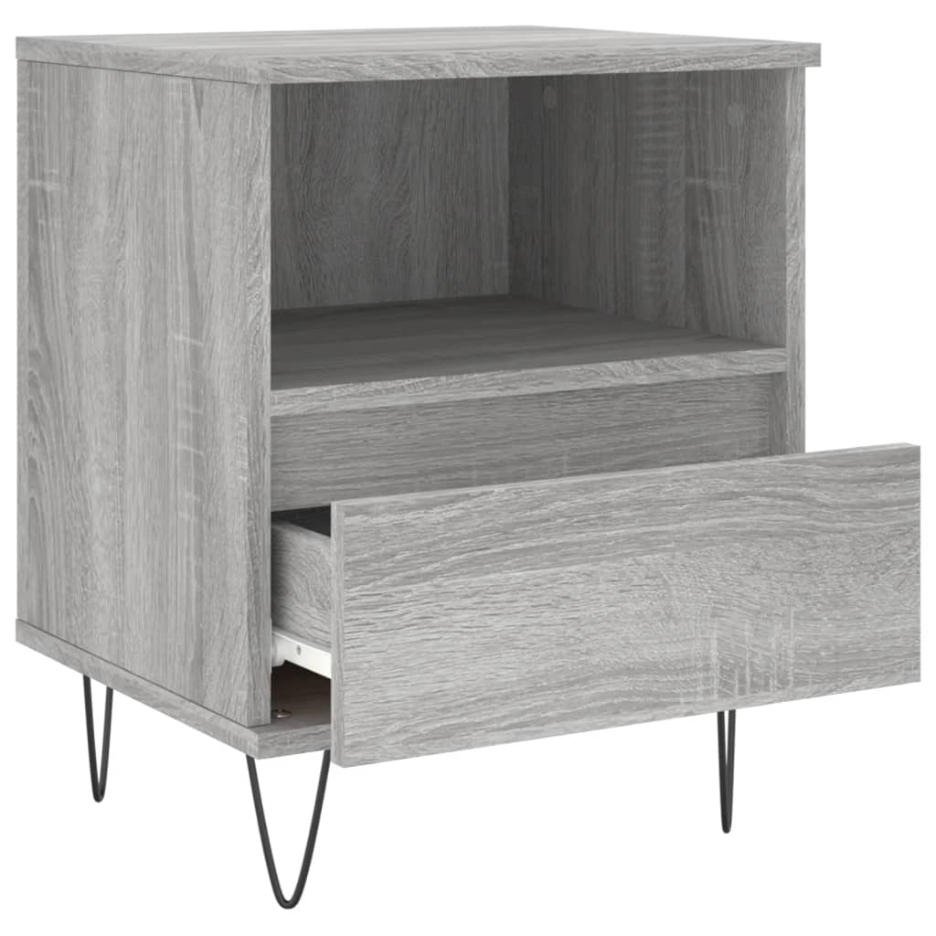 vidaXL Noptiere, 2 buc., gri sonoma, 40x35x50 cm, lemn compozit vidaXL Noptiere, 2 buc., gri sonoma, 40x35x50 cm, lemn compozit