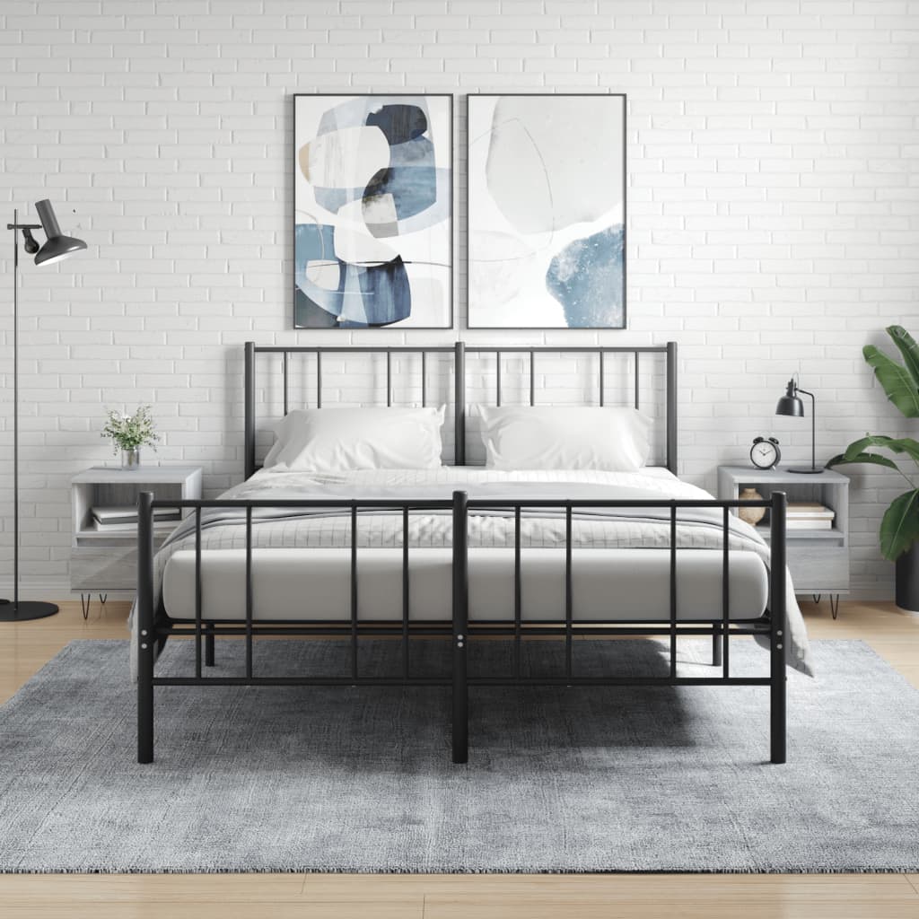 vidaXL Noptiere, 2 buc., gri sonoma, 40x35x50 cm, lemn compozit vidaXL Noptiere, 2 buc., gri sonoma, 40x35x50 cm, lemn compozit