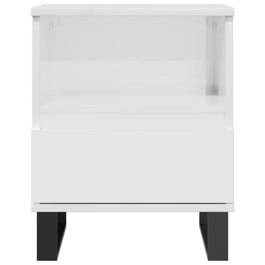 vidaXL Noptiere, 2 buc., alb extralucios, 40x35x50 cm, lemn compozit