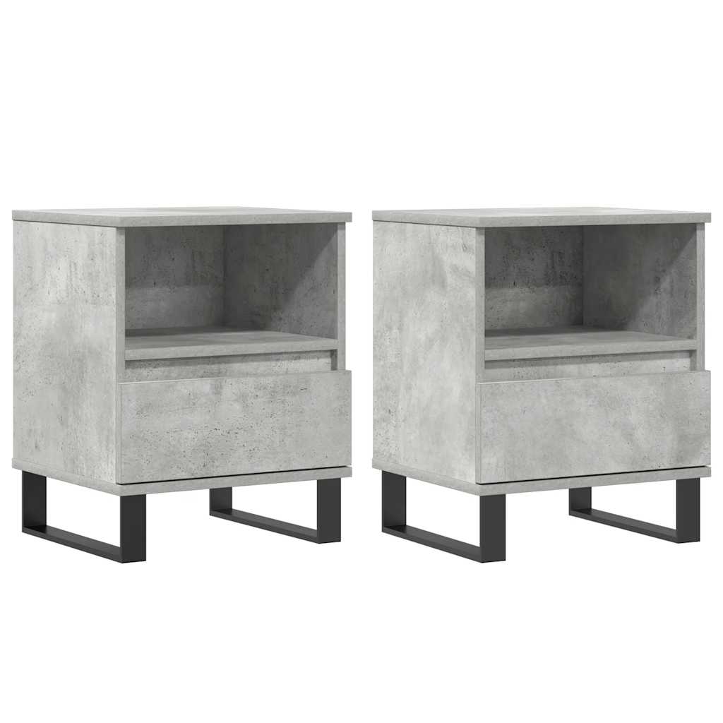 vidaXL Noptiere, 2 buc., gri beton, 40x35x50 cm, lemn compozit