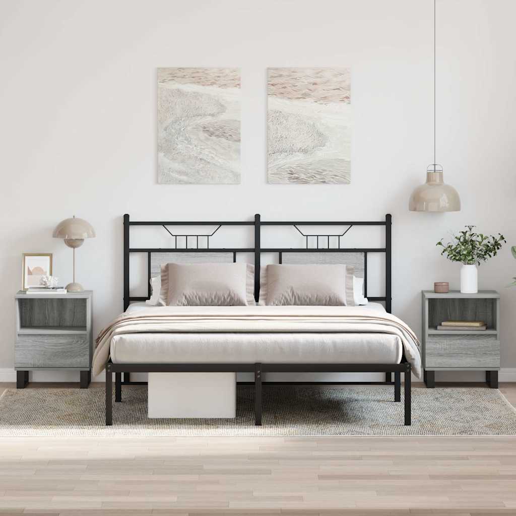 vidaXL Noptiere, 2 buc., gri sonoma, 40x35x50 cm, lemn compozit vidaXL Noptiere, 2 buc., gri sonoma, 40x35x50 cm, lemn compozit
