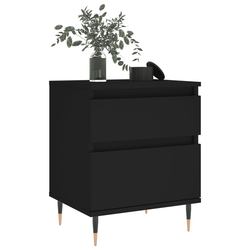 vidaXL Noptiere, 2 buc., negru, 40x35x50 cm, lemn compozit vidaXL Noptiere, 2 buc., negru, 40x35x50 cm, lemn compozit