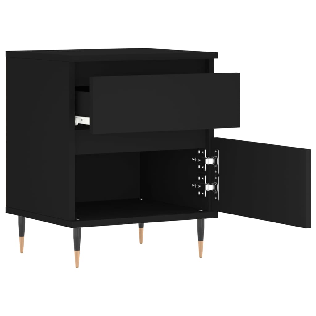 vidaXL Noptiere, 2 buc., negru, 40x35x50 cm, lemn compozit vidaXL Noptiere, 2 buc., negru, 40x35x50 cm, lemn compozit