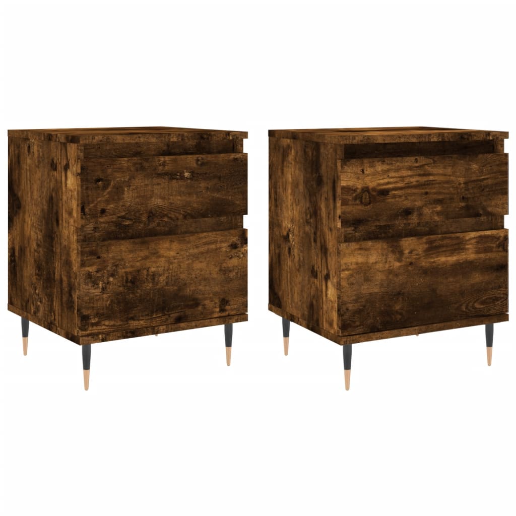 vidaXL Noptiere, 2 buc., stejar fumuriu, 40x35x50 cm, lemn compozit vidaXL Noptiere, 2 buc., stejar fumuriu, 40x35x50 cm, lemn compozit