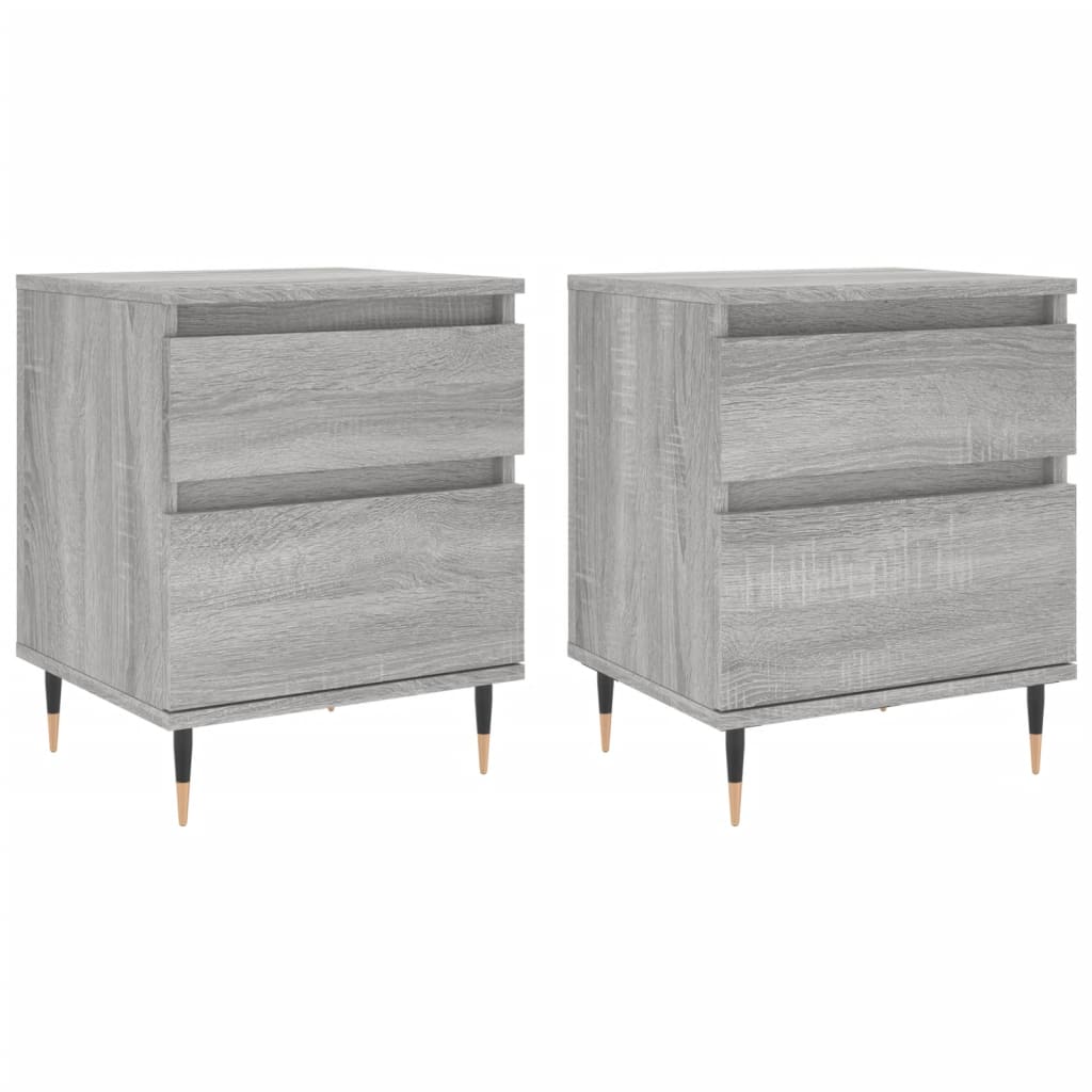 vidaXL Noptiere, 2 buc., gri sonoma, 40x35x50 cm, lemn compozit vidaXL Noptiere, 2 buc., gri sonoma, 40x35x50 cm, lemn compozit