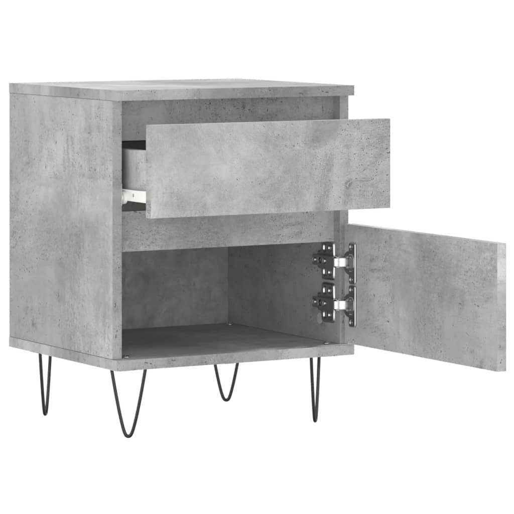 vidaXL Noptiere, 2 buc., gri beton, 40x35x50 cm, lemn compozit