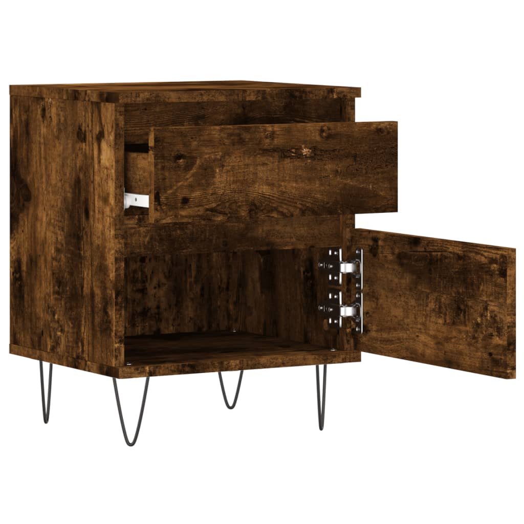 vidaXL Noptiere, 2 buc., stejar fumuriu, 40x35x50 cm, lemn compozit vidaXL Noptiere, 2 buc., stejar fumuriu, 40x35x50 cm, lemn compozit