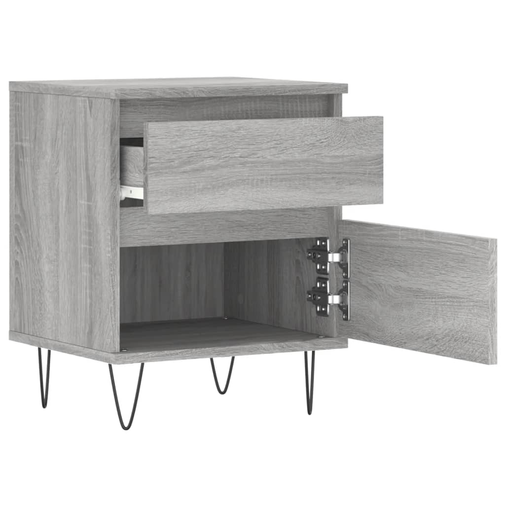 vidaXL Noptiere, 2 buc., gri sonoma, 40x35x50 cm, lemn compozit vidaXL Noptiere, 2 buc., gri sonoma, 40x35x50 cm, lemn compozit