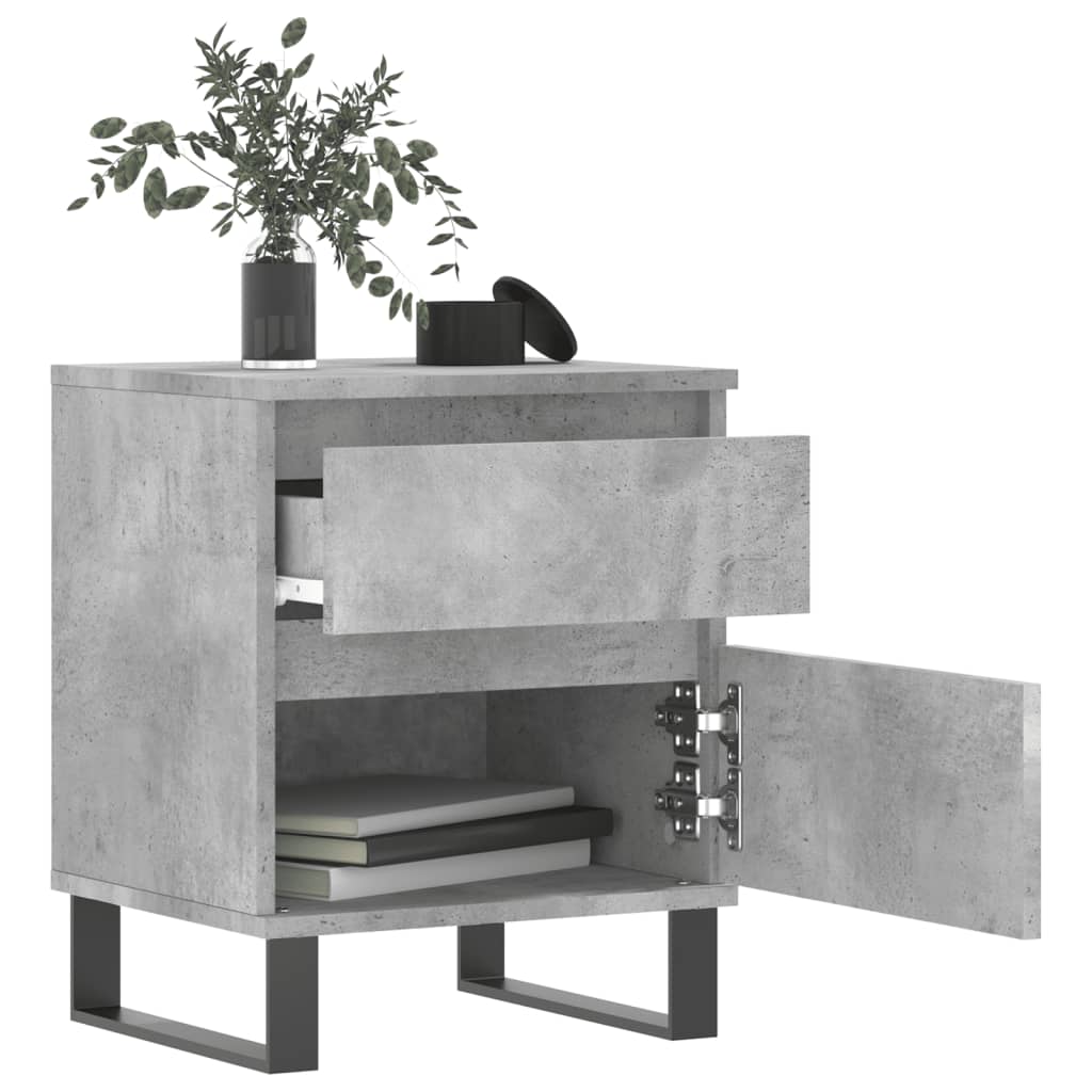 vidaXL Noptiere, 2 buc., gri beton, 40x35x50 cm, lemn compozit vidaXL Noptiere, 2 buc., gri beton, 40x35x50 cm, lemn compozit
