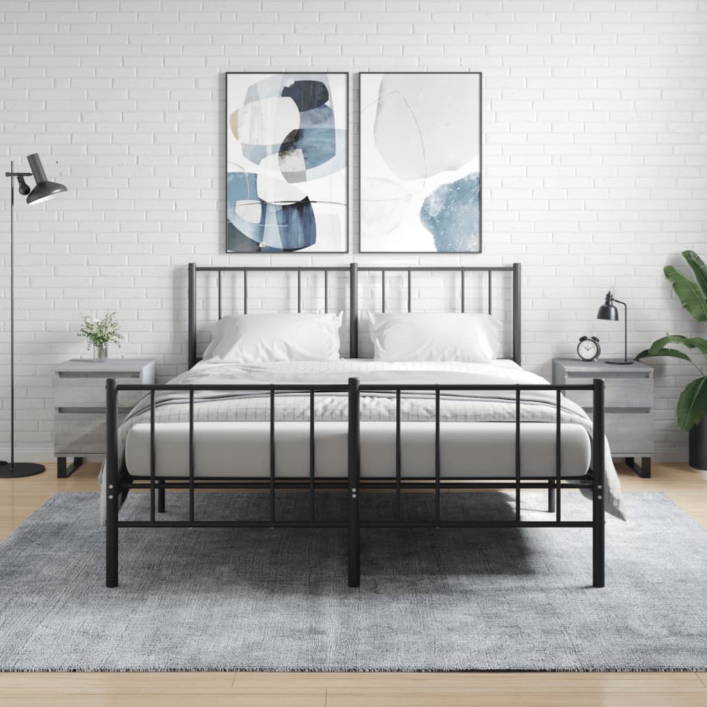 vidaXL Noptiere, 2 buc., gri sonoma, 40x35x50 cm, lemn compozit vidaXL Noptiere, 2 buc., gri sonoma, 40x35x50 cm, lemn compozit