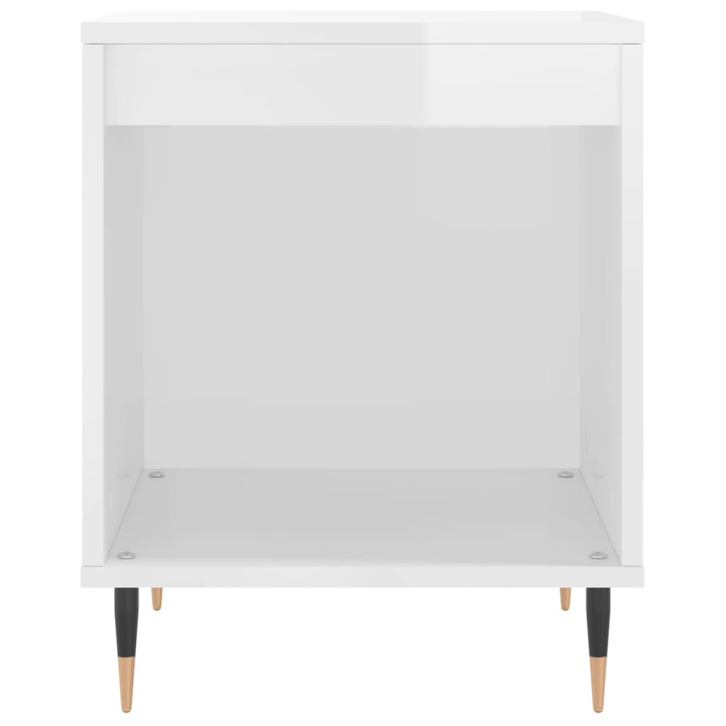 vidaXL Noptiere, 2 buc., alb extralucios, 40x35x50 cm, lemn compozit