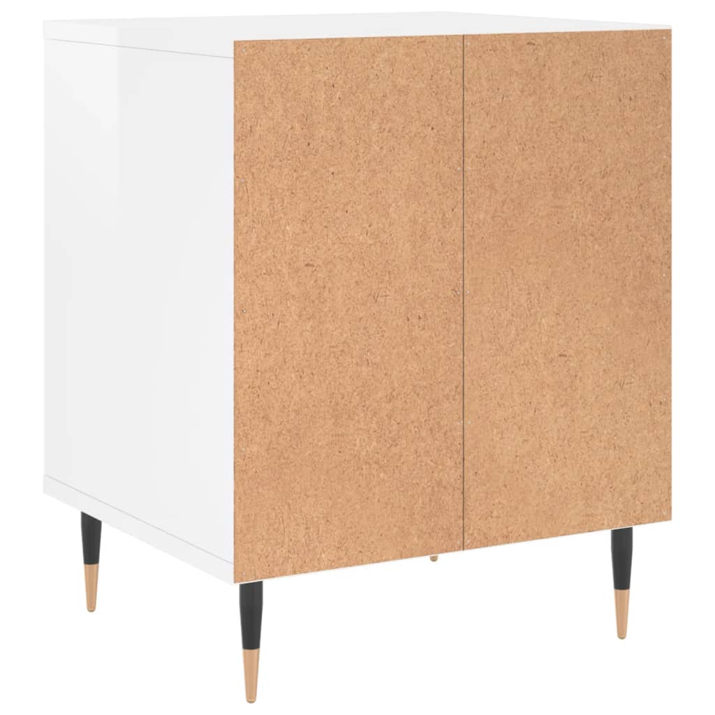 vidaXL Noptiere, 2 buc., alb extralucios, 40x35x50 cm, lemn compozit
