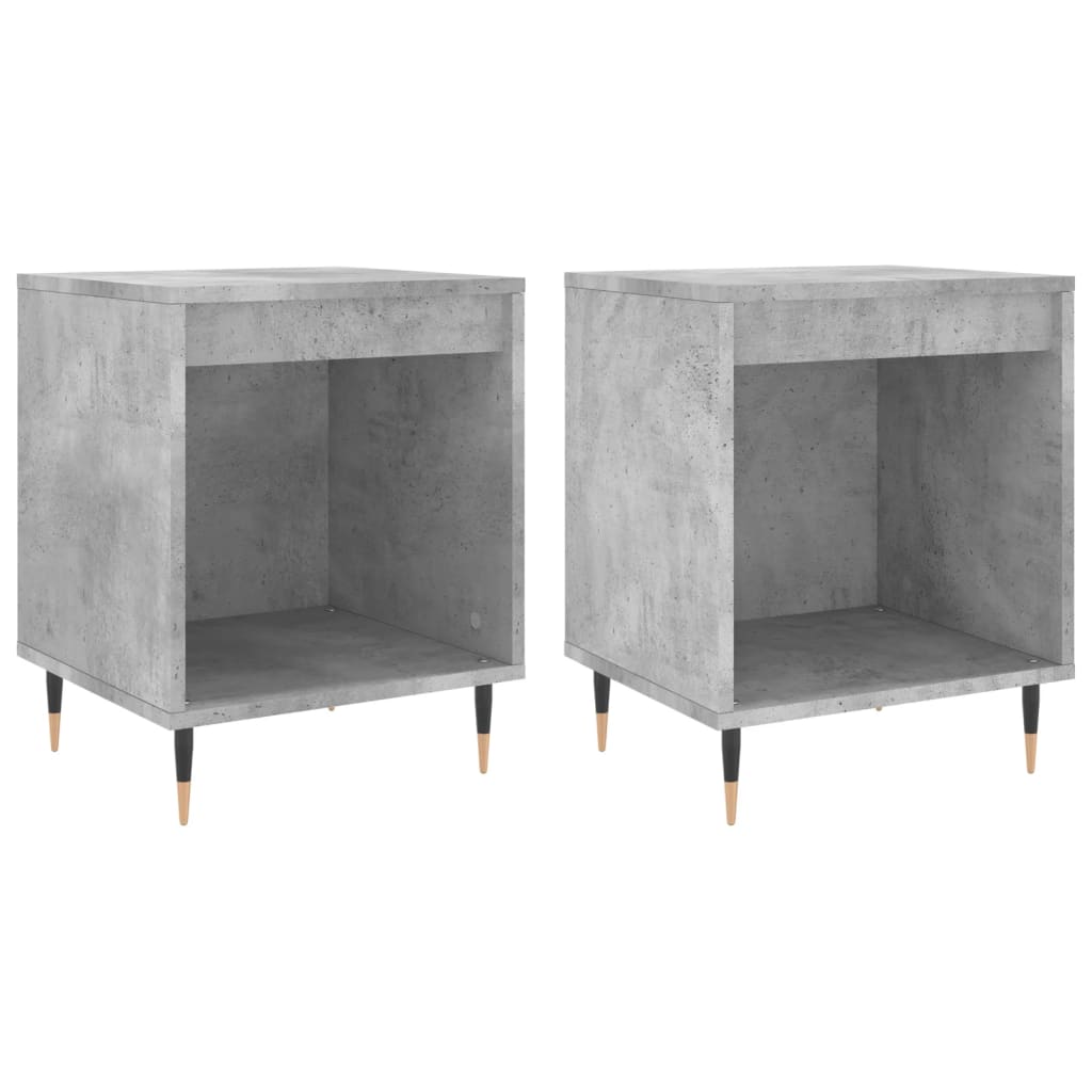 vidaXL Noptiere, 2 buc., gri beton, 40x35x50 cm, lemn compozit vidaXL Noptiere, 2 buc., gri beton, 40x35x50 cm, lemn compozit