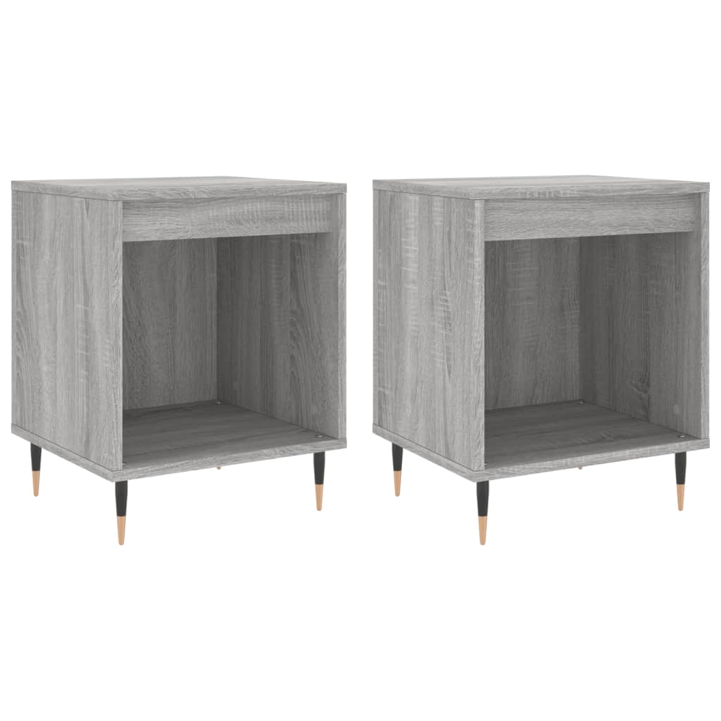 vidaXL Noptiere, 2 buc., gri sonoma, 40x35x50 cm, lemn compozit vidaXL Noptiere, 2 buc., gri sonoma, 40x35x50 cm, lemn compozit