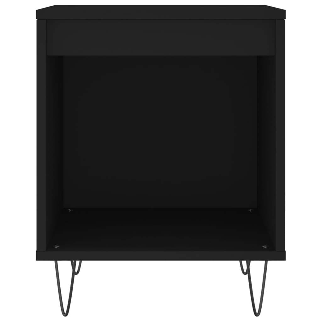 vidaXL Noptieră, negru, 40x35x50 cm, lemn prelucrat