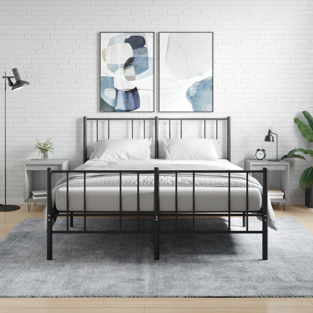vidaXL Noptiere, 2 buc., gri sonoma, 40x35x50 cm, lemn compozit vidaXL Noptiere, 2 buc., gri sonoma, 40x35x50 cm, lemn compozit