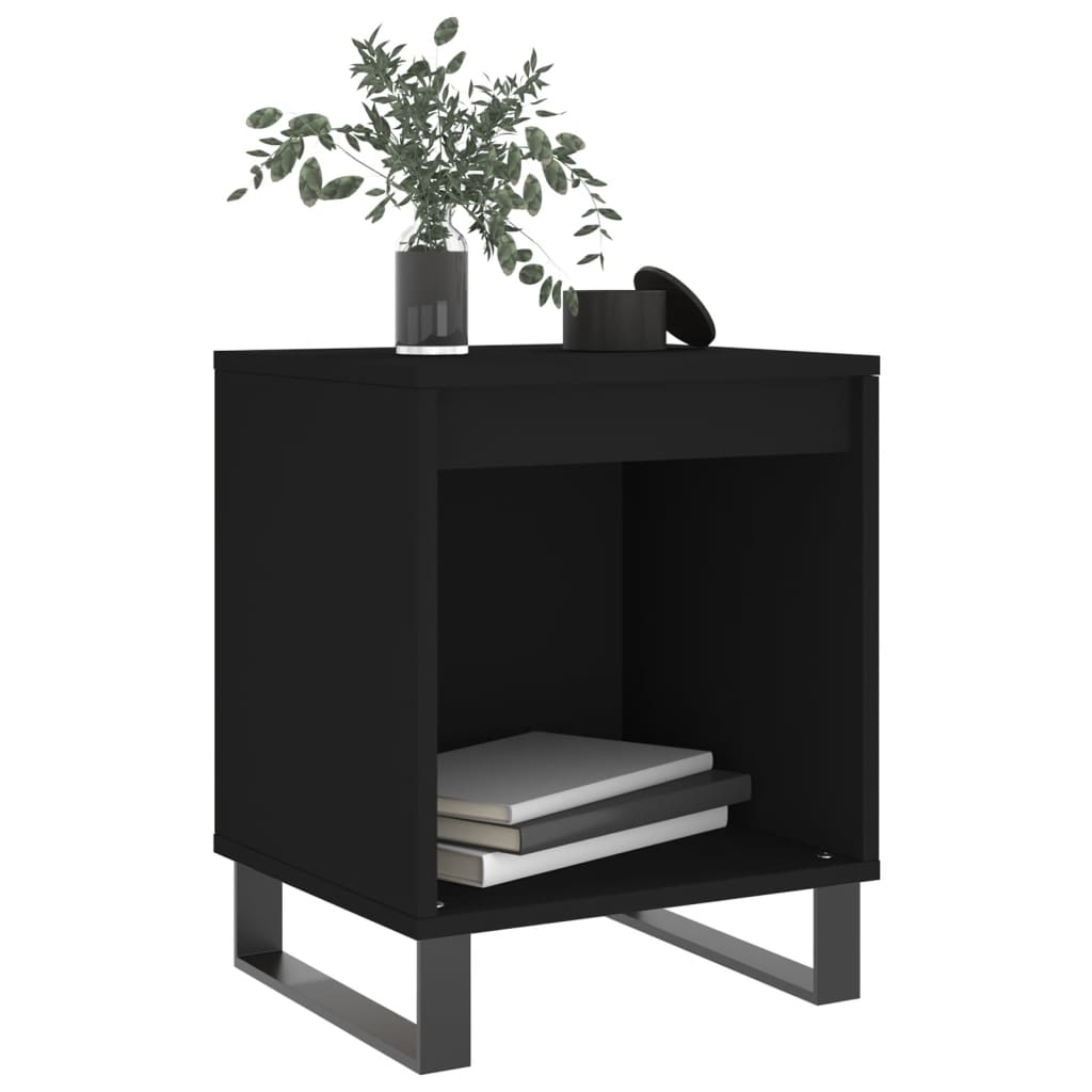 vidaXL Noptiere, 2 buc., negru, 40x35x50 cm, lemn compozit vidaXL Noptiere, 2 buc., negru, 40x35x50 cm, lemn compozit