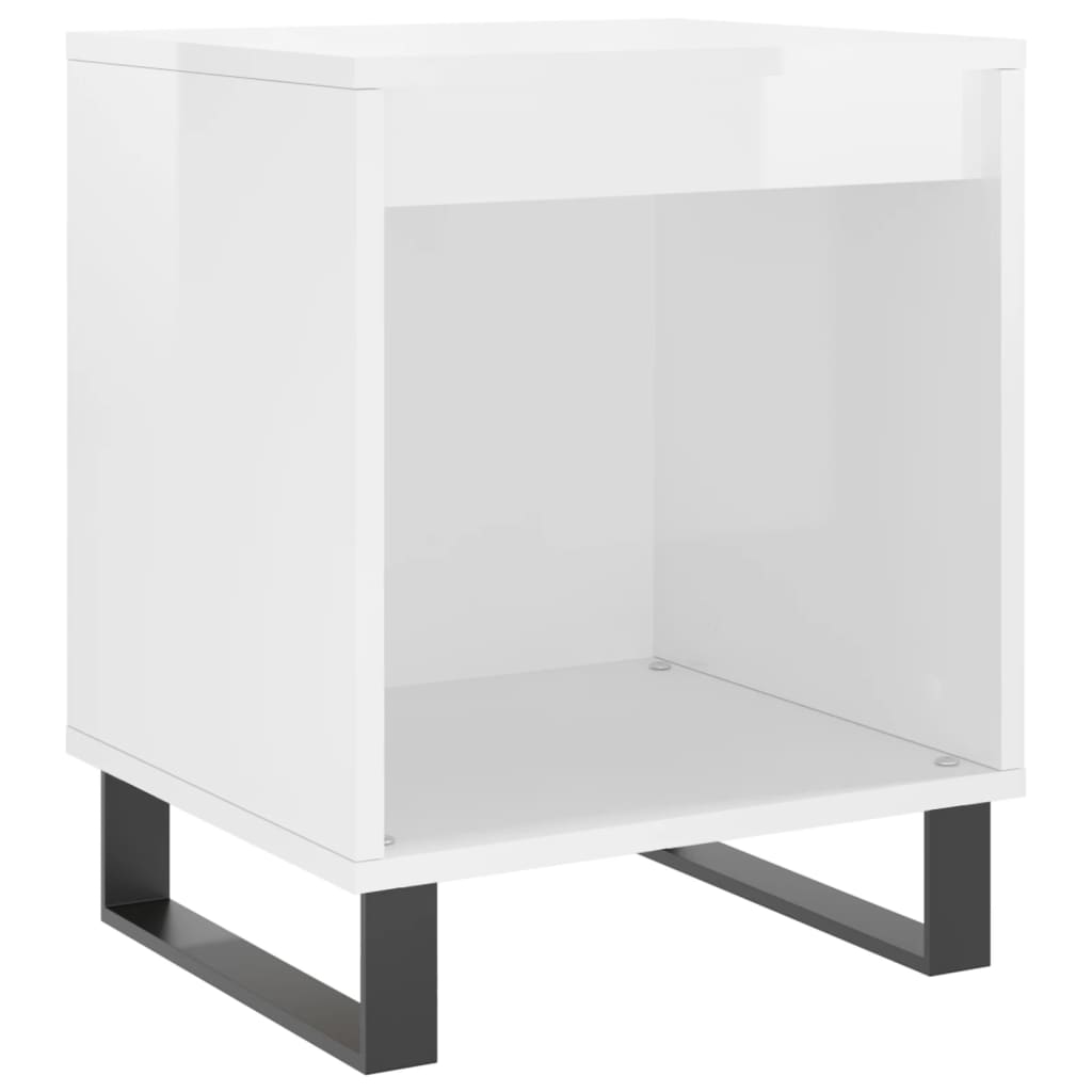 vidaXL Noptiere, 2 buc., alb extralucios, 40x35x50 cm, lemn compozit
