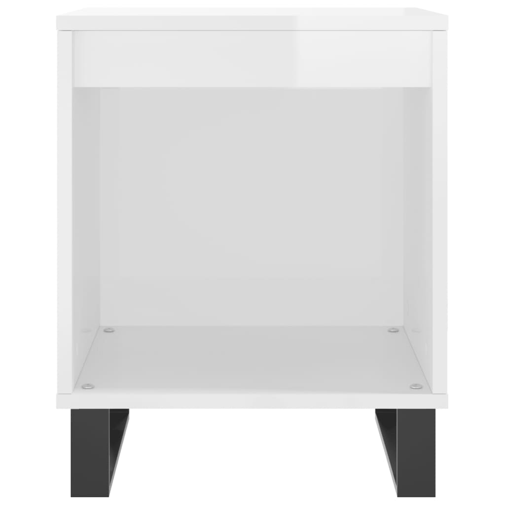 vidaXL Noptiere, 2 buc., alb extralucios, 40x35x50 cm, lemn compozit